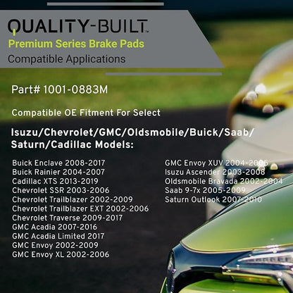 Premium Semi-Metallic Rear Brake Pads Compatible - Image 3