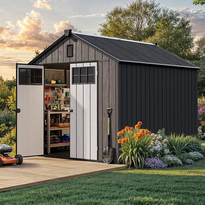 YITAHOME Outdoor Storage Shed 8x10 Ft, Plastic Storage Sheds - Image 2