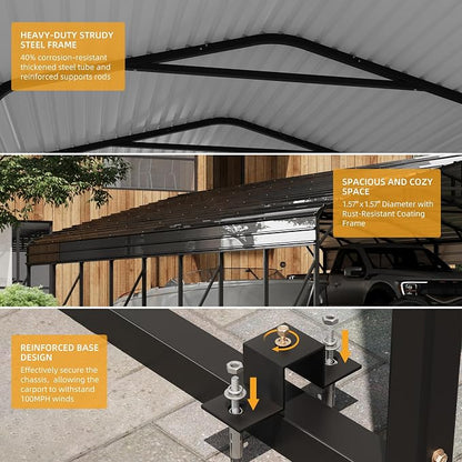 20' x 40' Heavy Duty Metal Carport - Image 3