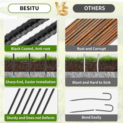 24 inches J Hook Rebar Stakes, Extra Long Garden Stakes - Image 4
