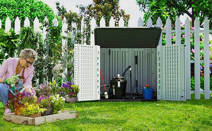 ADDOK Horizontal Storage Shed Weather Resistance, Large Outdoor Storage Cabinet - Image 2