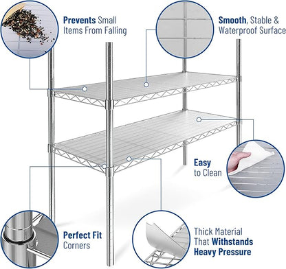 Shelf Liners for Wire Shelf System: Set of 5 in Graphite: 14 x 30 inch: Plastic - Image 5