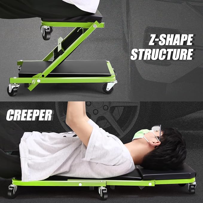 DNA MOTORING 36 Inches 2 IN 1 Rolling Folding Car Creeper/Seat, 150kg Weight - Image 7
