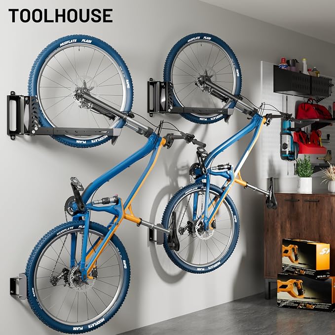 3-Pack Swivel Bike Rack Wall Mount, Bike Hangers - Image 6