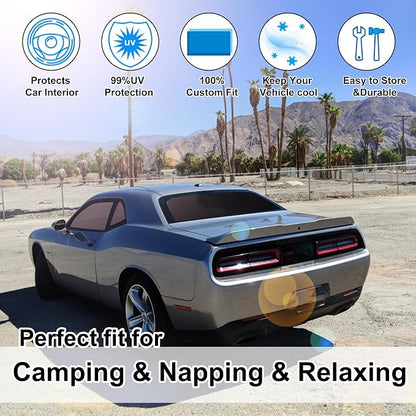 TINGLU Window Shades for Dodge Challenger 2015-2023 Accessories Car Side Full - Image 6