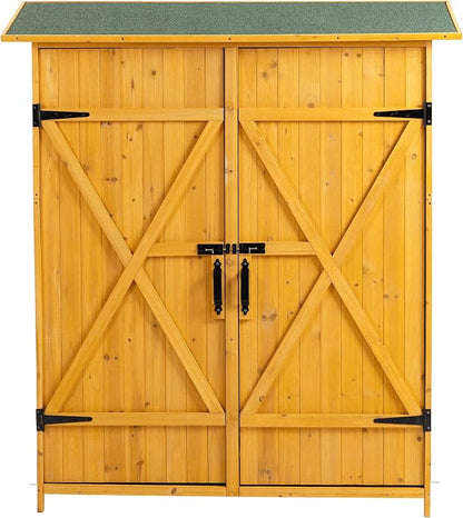 56" L x 19.5" W x 64" H Outdoor Wooden Storage Shed by Gejok
