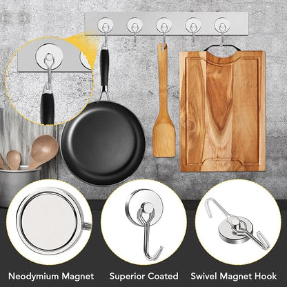 MIKEDE Magnetic Hooks, 70LB+ Swivel Swing Strong Magnetic Hooks Heavy Duty - Image 4