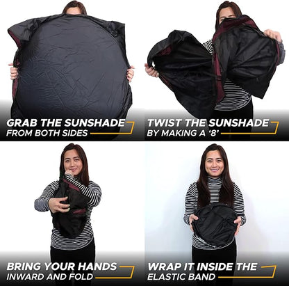 EcoNour Windshield Sun Shade Premium | Sunshade Protects Car Interior | Car Sun - Image 9