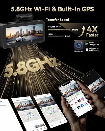 REDTIGER Dual 4K Dash Cam with 256GB eMMC, STARVIS 2 IMX678 Front and Rear Dash - Image 6