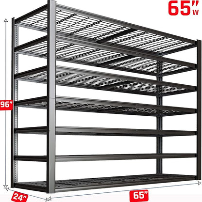 7 Tier Garage Shelving Heavy Duty, Commercial Metal Shelves - Image 3