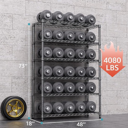4080 lbs Steel Storage Shelving 6-Tier Utility Shelving Unit Steel Organizer - Image 3