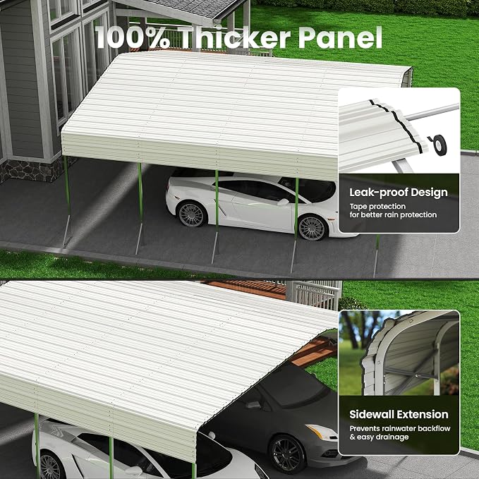 Heavy Duty Metal Carport – Sturdy Structure, All-Weather Protection, Easy - Image 3