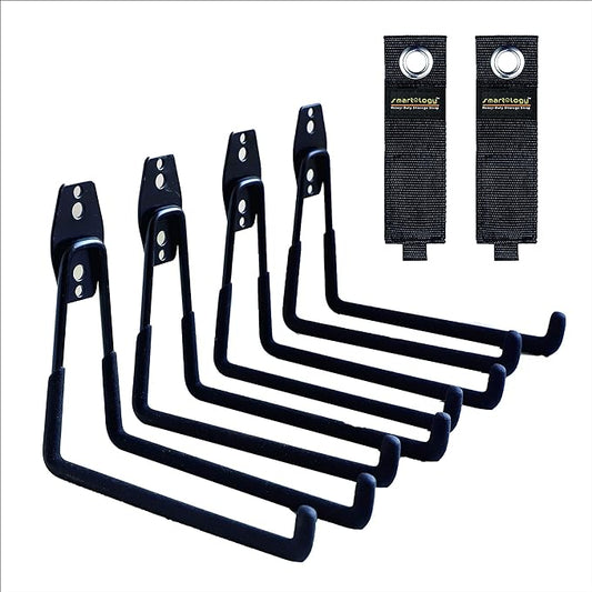 Garage Hooks, 4 Pack Wall Mount Storage Hanger by SMARTOLOGY