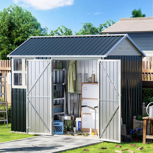 8X6FT Outdoor Steel Storage Shed by MISTMO