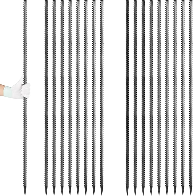 Rebar Stakes 36 inches 16-Pack Concrete Form Stakes Straight 3/8" Diameter by Besitu