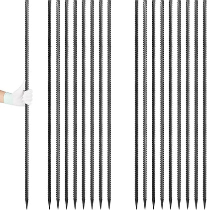 Rebar Stakes 36 inches 16-Pack Concrete Form Stakes Straight 3/8" Diameter by Besitu