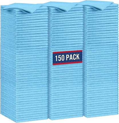 GLIMGLINT Blue Microfiber Cleaning Cloth, 150 Pack Microfiber Towels by Unknown