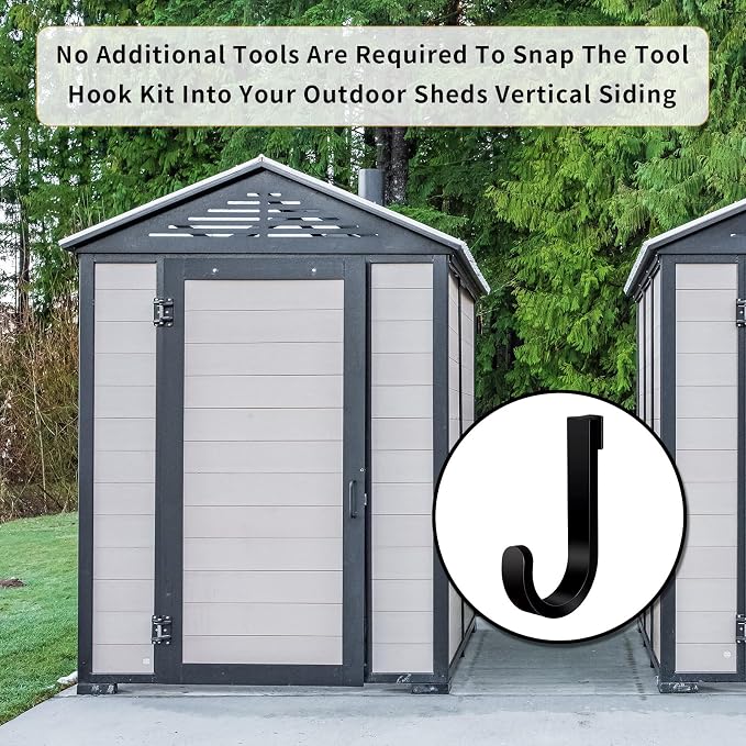 8 Pack Black J Shed Storage Hooks Storage Hooks Compatible - Image 4