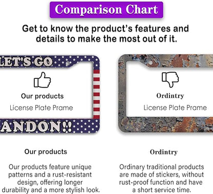 License Plate Frames for Women Multicolor License Plate Covers for Men Lets Go - Image 6