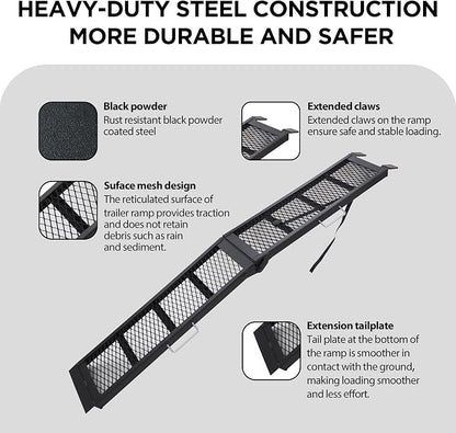Rockland Heavy Duty Steel Loading Ramp, 800 LBS Capacity, Portable Folding - Image 5