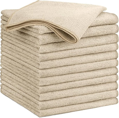 GLIMGLINT Brown Microfiber Cleaning Cloth, 12 Pack Cleaning Towels by Unknown