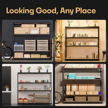 Storage Shelves: 4 Storage Shelves Heavy Duty w/ 2, 640 lb Total Load Capacity - Image 6