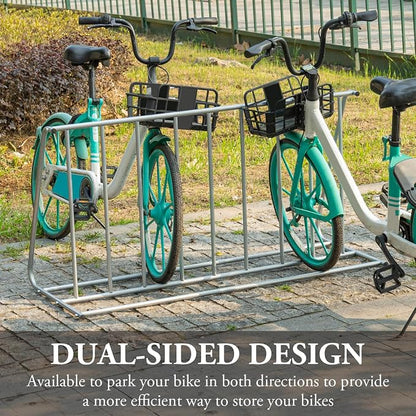 MyGift Large Metal Double-Sided Grid Bike Rack Stand, Freestanding Bicycle - Image 2