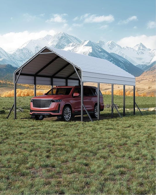 13'x21'x11' Oversized Metal Carport, Heavy Duty Metal Car Port by GarveeLife