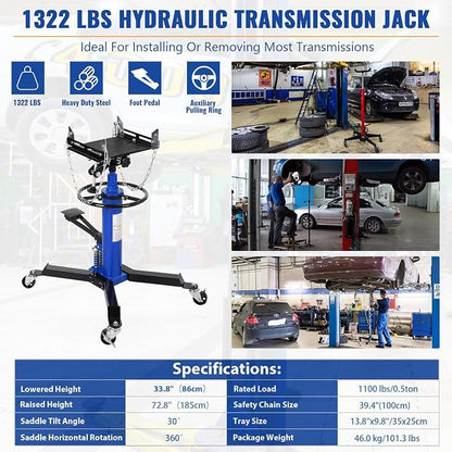 Transmission Jack with Wheels-Hydraulic Transmission Jack with Foot Pedal - Image 6
