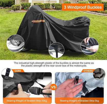 Motorcycle Cover All Season, Universal Waterproof Weather Sun Outdoor - Image 7