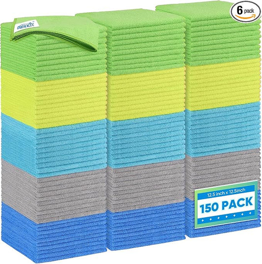 HOMEXCEL Microfiber Cleaning Cloth 6 Pack, 12.5 x 12.5 Inch Microfiber Towels by HOMEXCEL