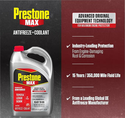 Prestone MAX Asian Red 50/50 Antifreeze Automotive Coolant, Pack of One - Image 3