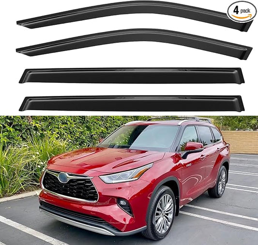 Window Visors Rain Guards for 2020-2025 Toyota Highlander, Out-Channel Window by YQAUTEC