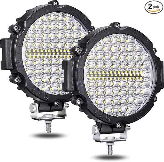 7 Inch Round LED Offroad Lights, LED Light Pods 120W 10000lm by SanYoung-AutomotiveLights