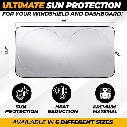 Windshield Sun Shade for Car, SUV & Truck – Patented Design Blocks 99% UV Rays - Image 3