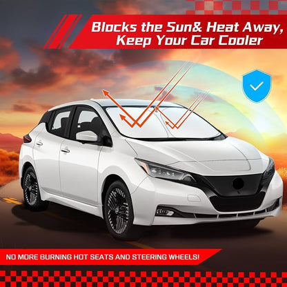 ARISMOTOR Windshield Sun Shade for Ni-ssan Leaf 2018-2025, Custom Fit Foldable - Image 7
