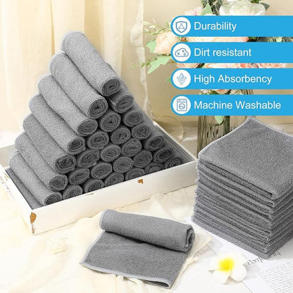 Tenare 100 Pack 12'' x 12'' Microfiber Cleaning Cloths Reusable Cleaning Rags - Image 4