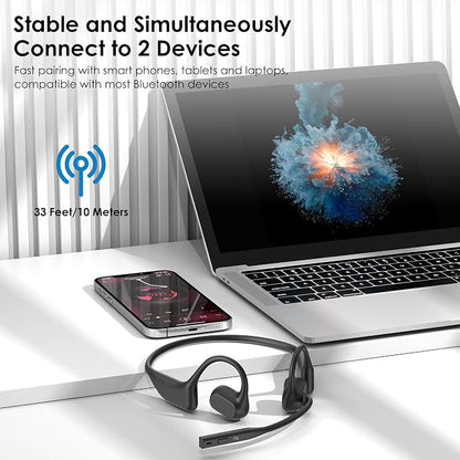 Open Ear Headphones with Mic, Dual Connect Bluetooth 5.3 with AI Noise - Image 5