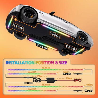 Underglow LED Lights for Cars 180 LEDs RGBI Neon Accent Strip Lights - Image 5