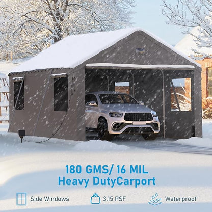 12x20 Carport Canopy, Heavy Duty Car Port, Portable Car Ports Garage - Image 7