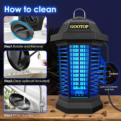 GOOTOP Bug Zapper Outdoor, Mosquito Zapper, 3 Prong Plug in Electric Fly Zapper - Image 7