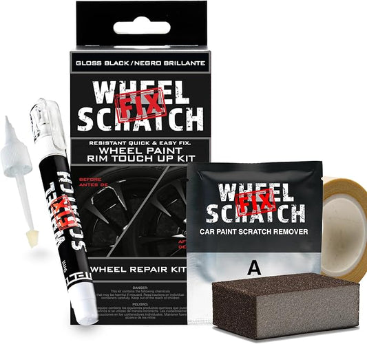 Gloss Black Rim Touch Up Paint Kit, Car Wheel Scratch Repair Kit, Wheel Touch by ScratchFixProducts