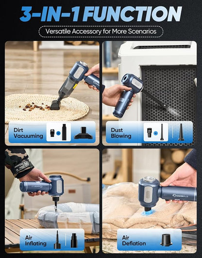 Mini Vacuum Cleaner, Cordless Car Vacuum, 17500PA High Suction, 3 in 1 Handheld - Image 3