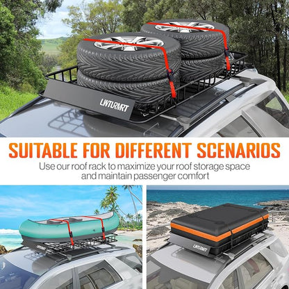 64 x 39 Inch Universal 300LB Heavy Duty Roof Rack Cargo - Image 6