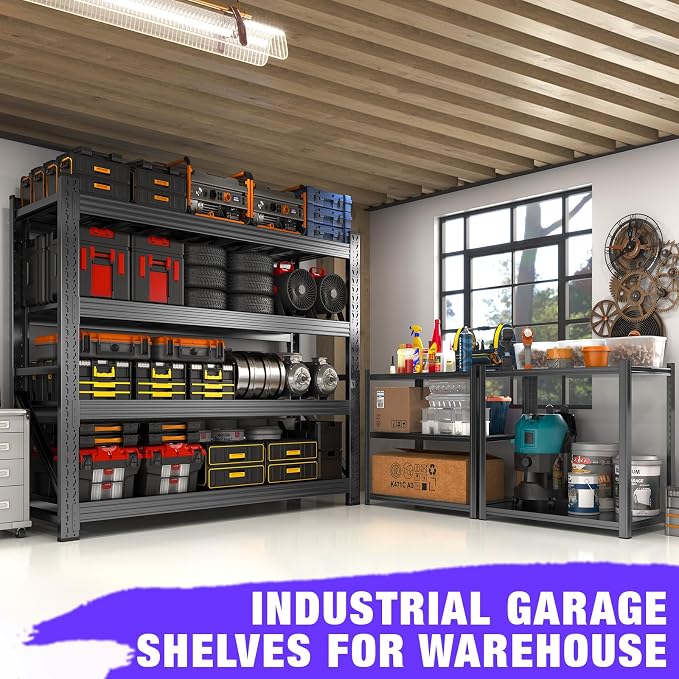6000LBS Garage Shelving Heavy Duty, 4-Tier 59" W Storage Garage Shelves - Image 3