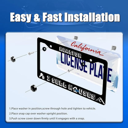 Realtor I Sell Houses License Plate Frame Funny License Plate Stainless Steel - Image 3