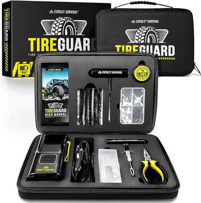 Tire Repair Kit with Air Compressor Car Emergency Kit with Universal Tire Plugs - Image 8