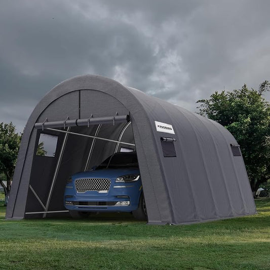 KING BIRD 12' x 20' Oval Pipe Heavy Duty Carport by KINGBIRD