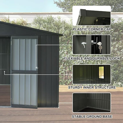 Domi Outdoor Storage Shed 11' x 12.5', Metal Sheds Steel Utility Tool Storage - Image 3