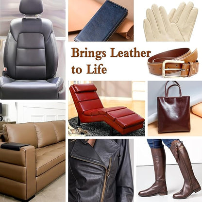 Saddle Tan Leather Dye Light Brown Recoloring Balm Repair Kit Vinyl Car Seat - Image 5